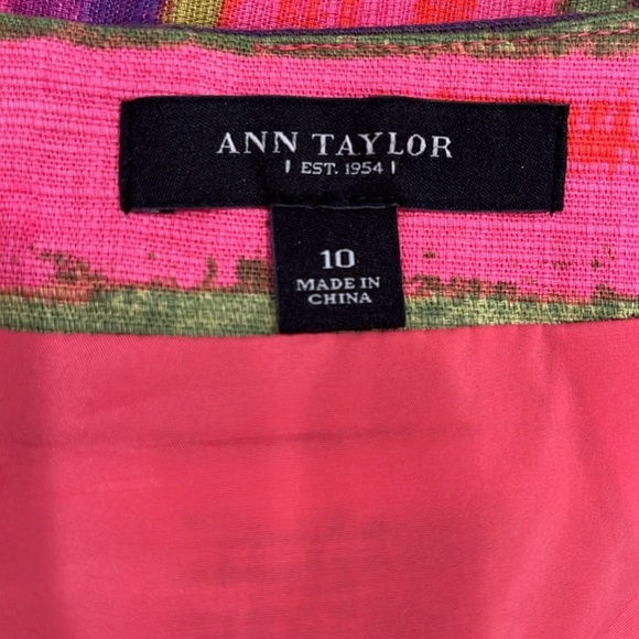Ann Taylor Colorblock Striped Mini Skirt | Pink, Purple & Green | Size 10 - Picture 4 of 9